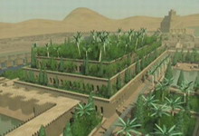 Peinture des jardins suspendus de Babylone