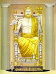 Peinture de la statue de Zeus
